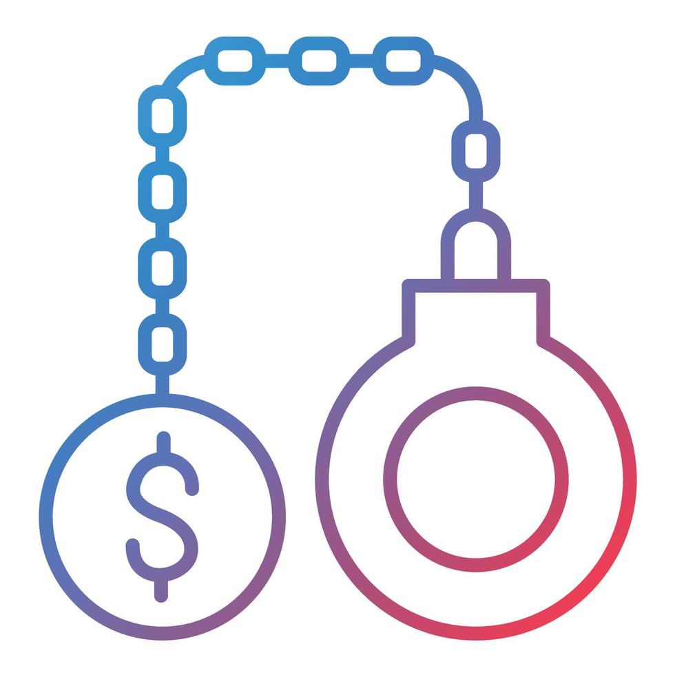 Money Debt Line Gradient Icon vector