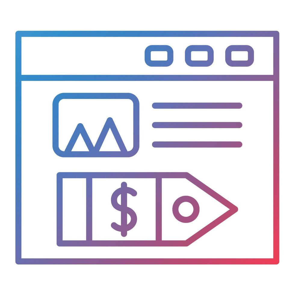 SEO Tag Line Gradient Icon vector