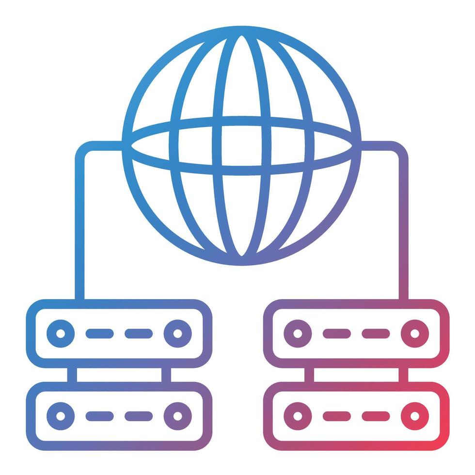 Global Servers Line Gradient Icon vector