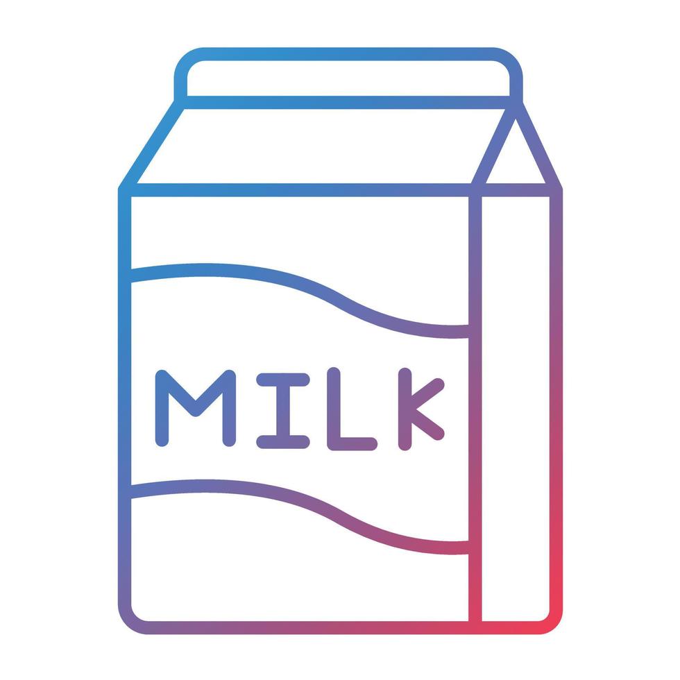 Milk Line Gradient Icon vector