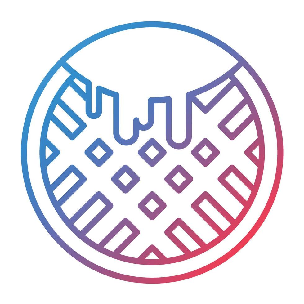 Waffle Line Gradient Icon vector