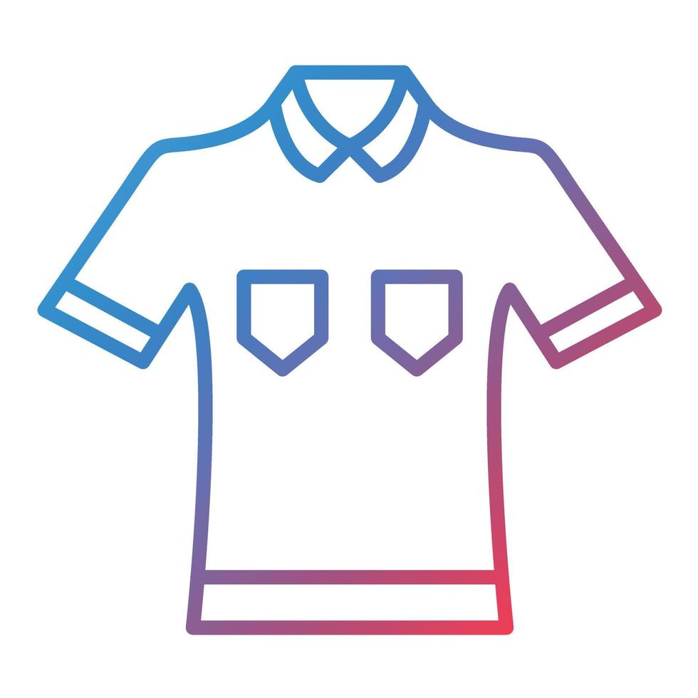 icono de gradiente de línea de camisa de polo vector