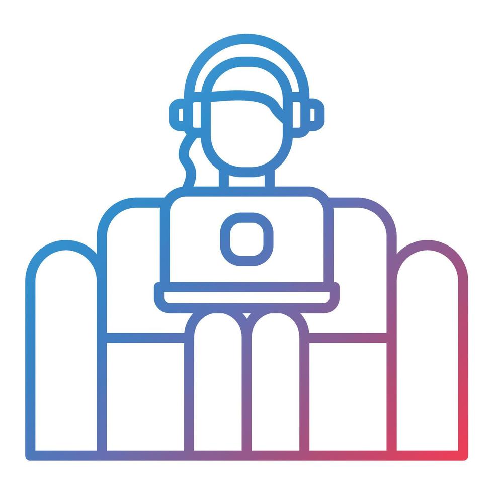 Relax Work Line Gradient Icon vector