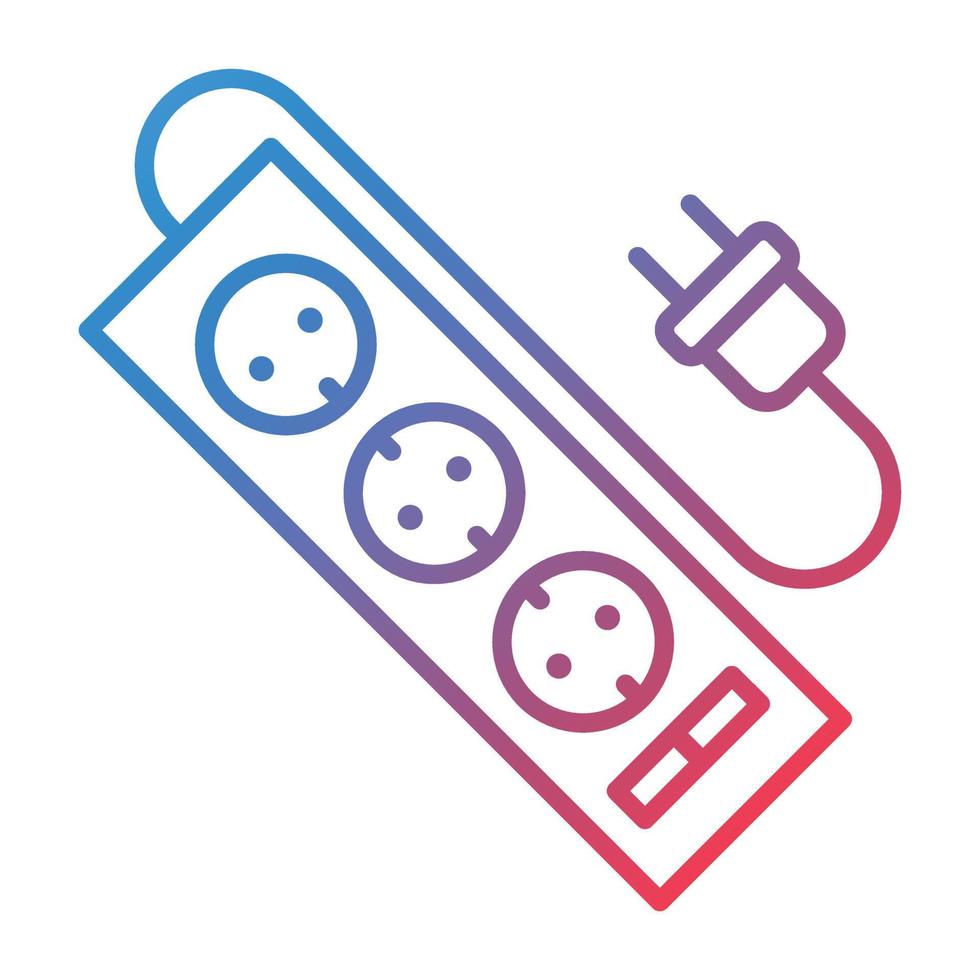 Power Strip Line Gradient Icon vector