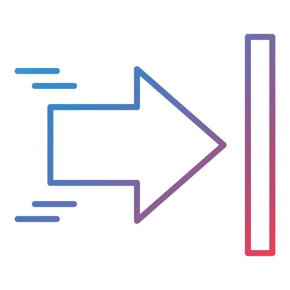 Arrow Line Gradient Icon vector