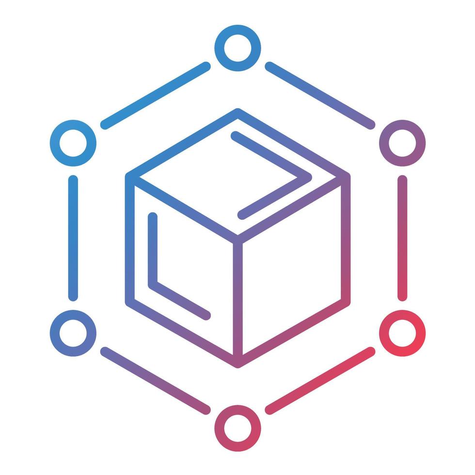 Blockchain Line Gradient Icon vector