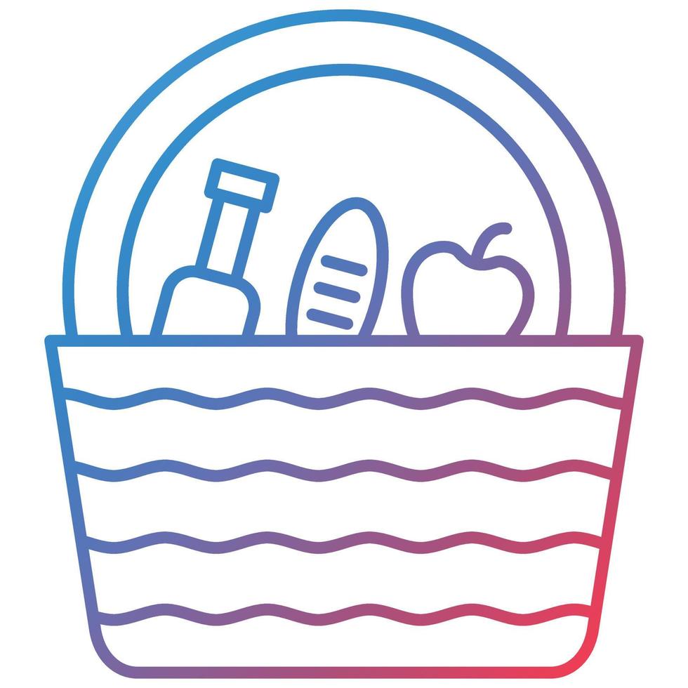 Picnic Line Gradient Icon vector