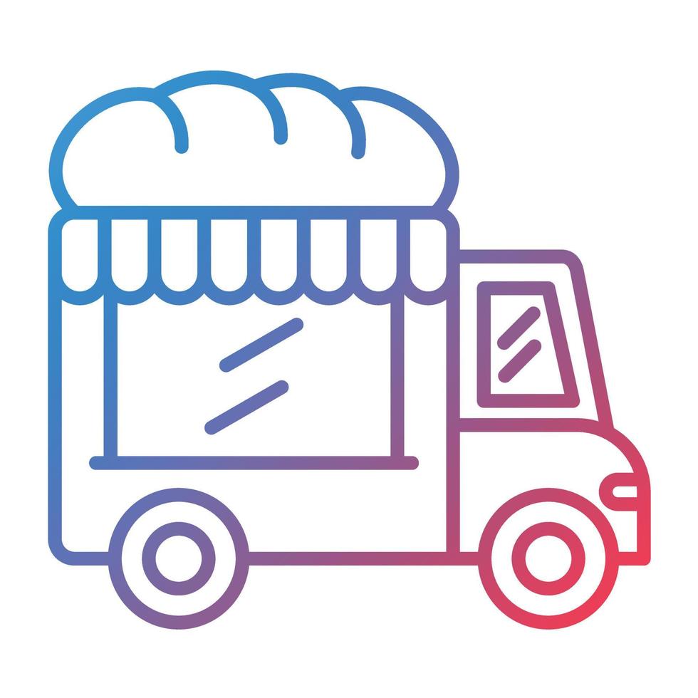 Bakery Truck Line Gradient Icon vector