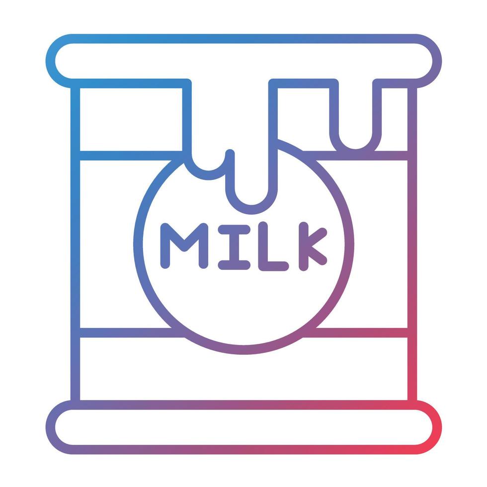 icono de gradiente de línea de leche condensada vector