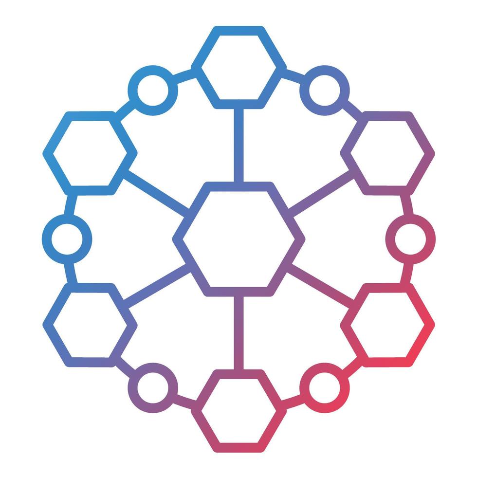 Molecule Line Gradient Icon vector