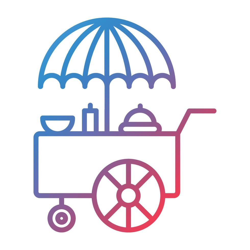 Food Stall Line Gradient Icon vector