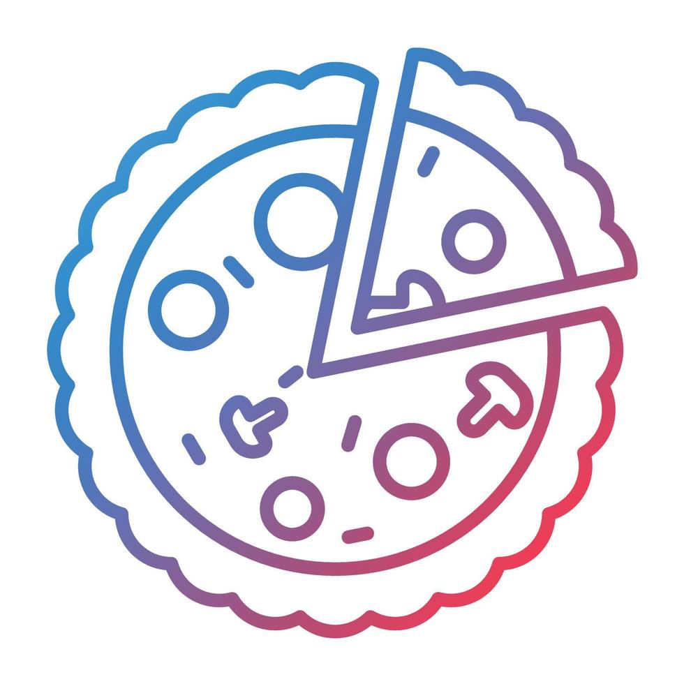 Pizza Line Gradient Icon vector