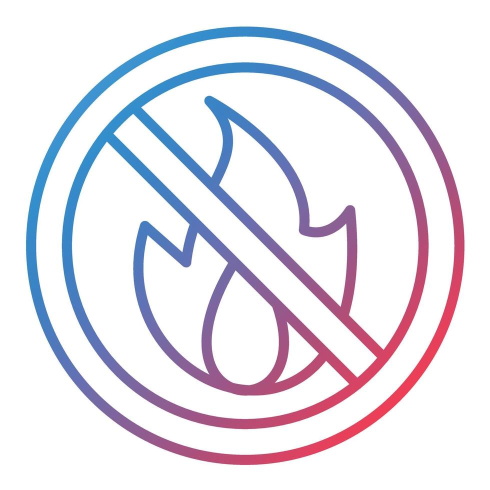 No Fire Line Gradient Icon vector