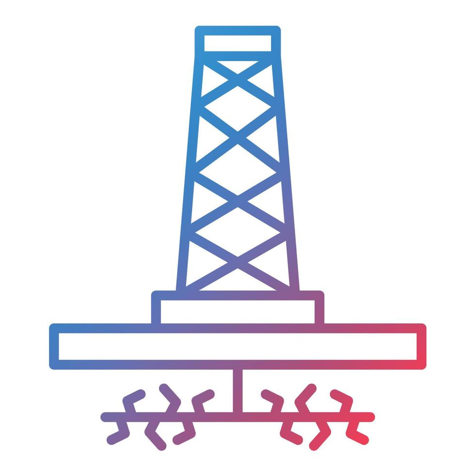 icono de gradiente de línea de fracking vector