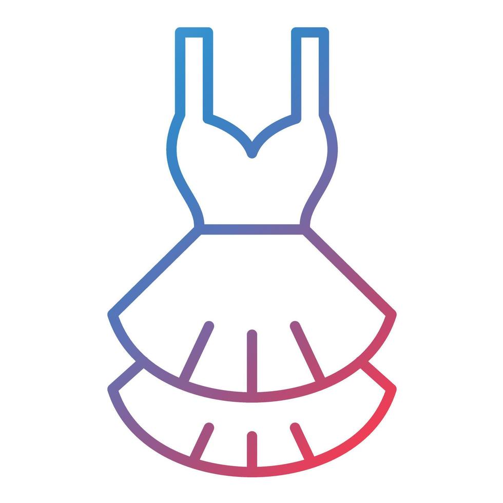 Party Dress Line Gradient Icon vector