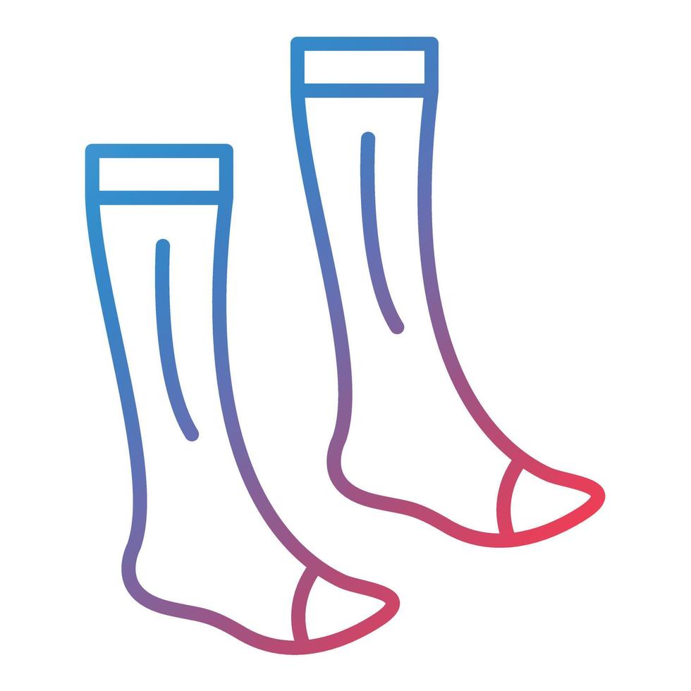 icono de gradiente de línea de calcetines vector
