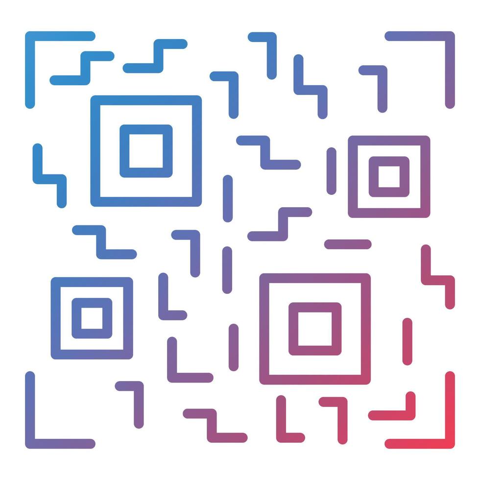 QR Code Line Gradient Icon vector