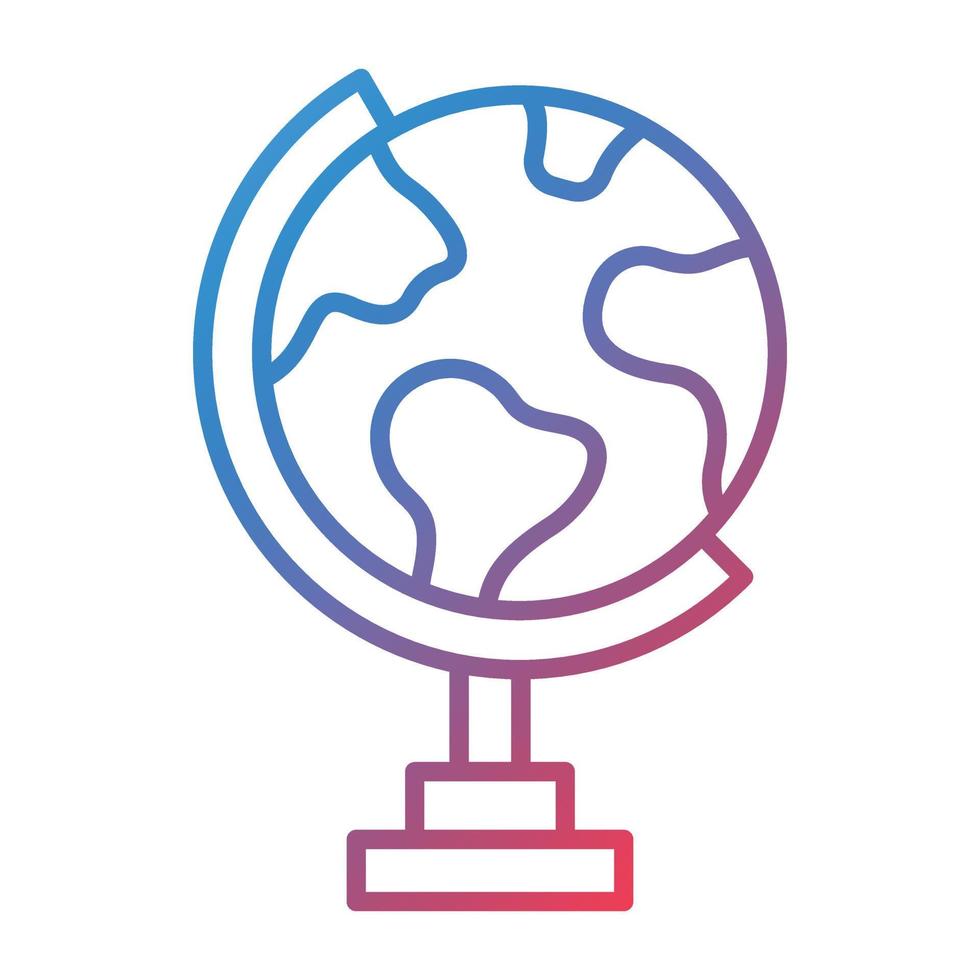 Globe Stand Line Gradient Icon vector
