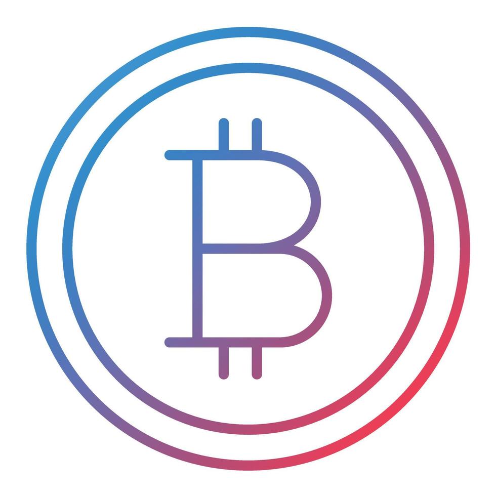 icono de gradiente de línea de bitcoin vector