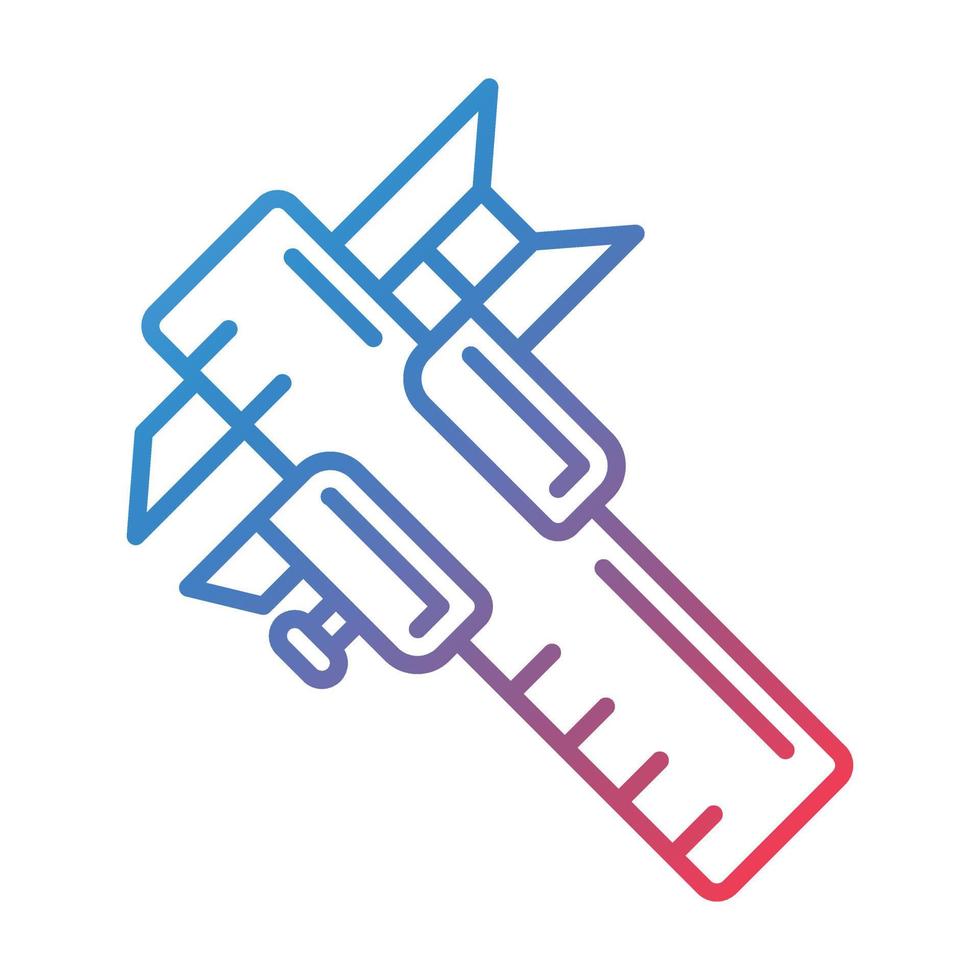 Vernier Caliper Line Gradient Icon vector