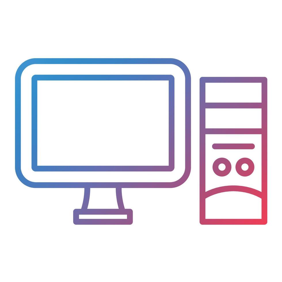 Computer Line Gradient Icon vector