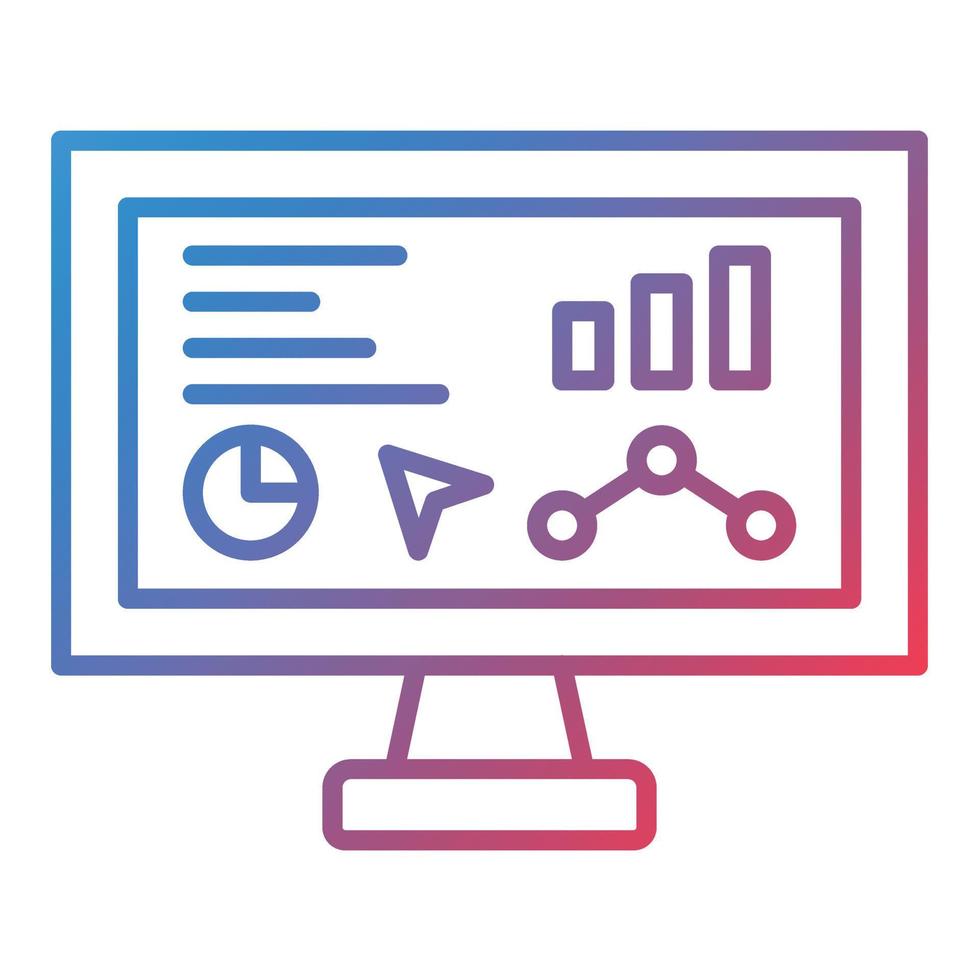 Monitoring Line Gradient Icon vector