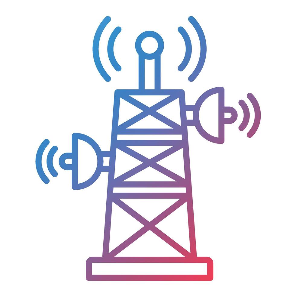 Signal Tower Line Gradient Icon vector