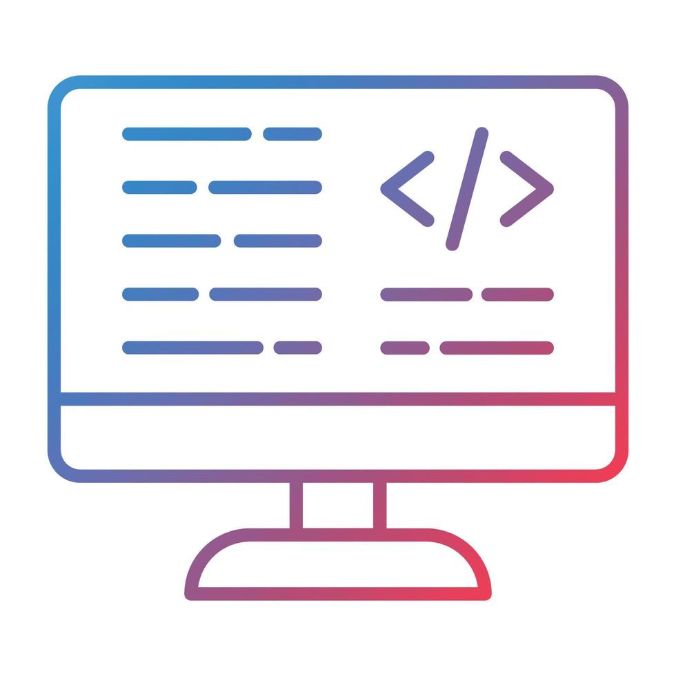 CSS Code Line Gradient Icon vector