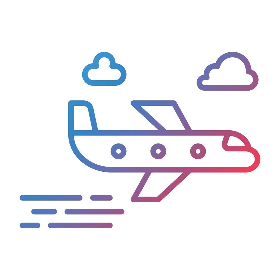 Flight Line Gradient Icon vector