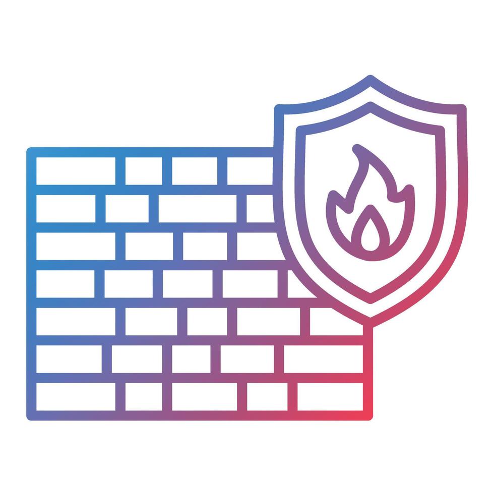 Firewall Line Gradient Icon vector