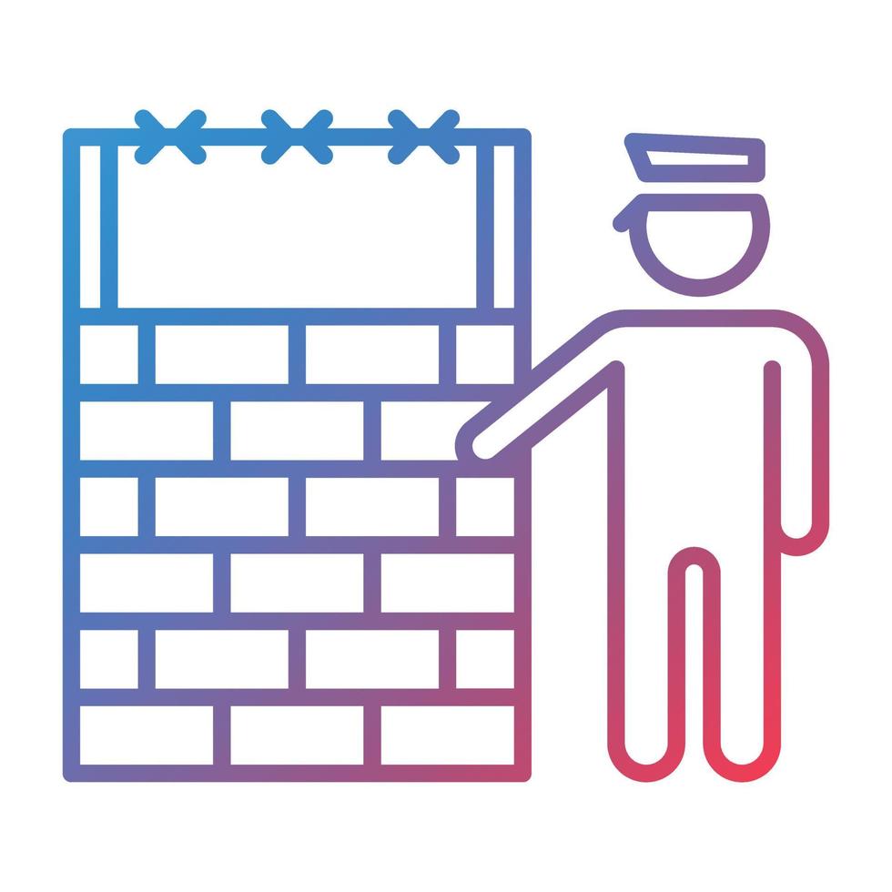 Shield Border Line Gradient Icon vector