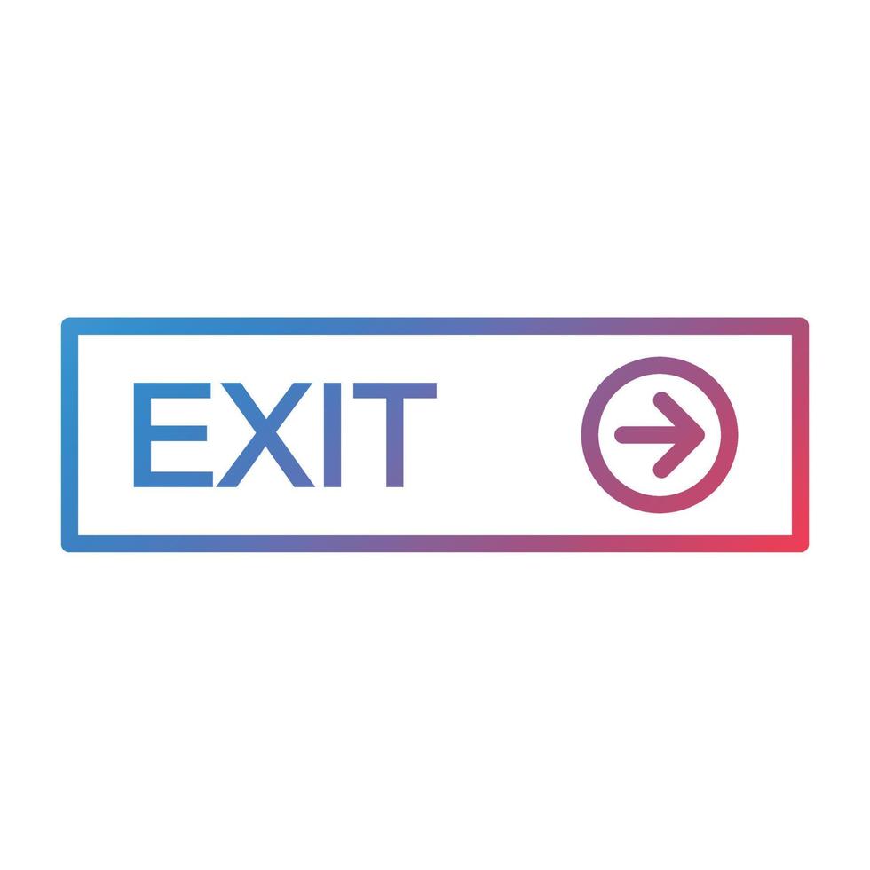 Exit Line Gradient Icon vector