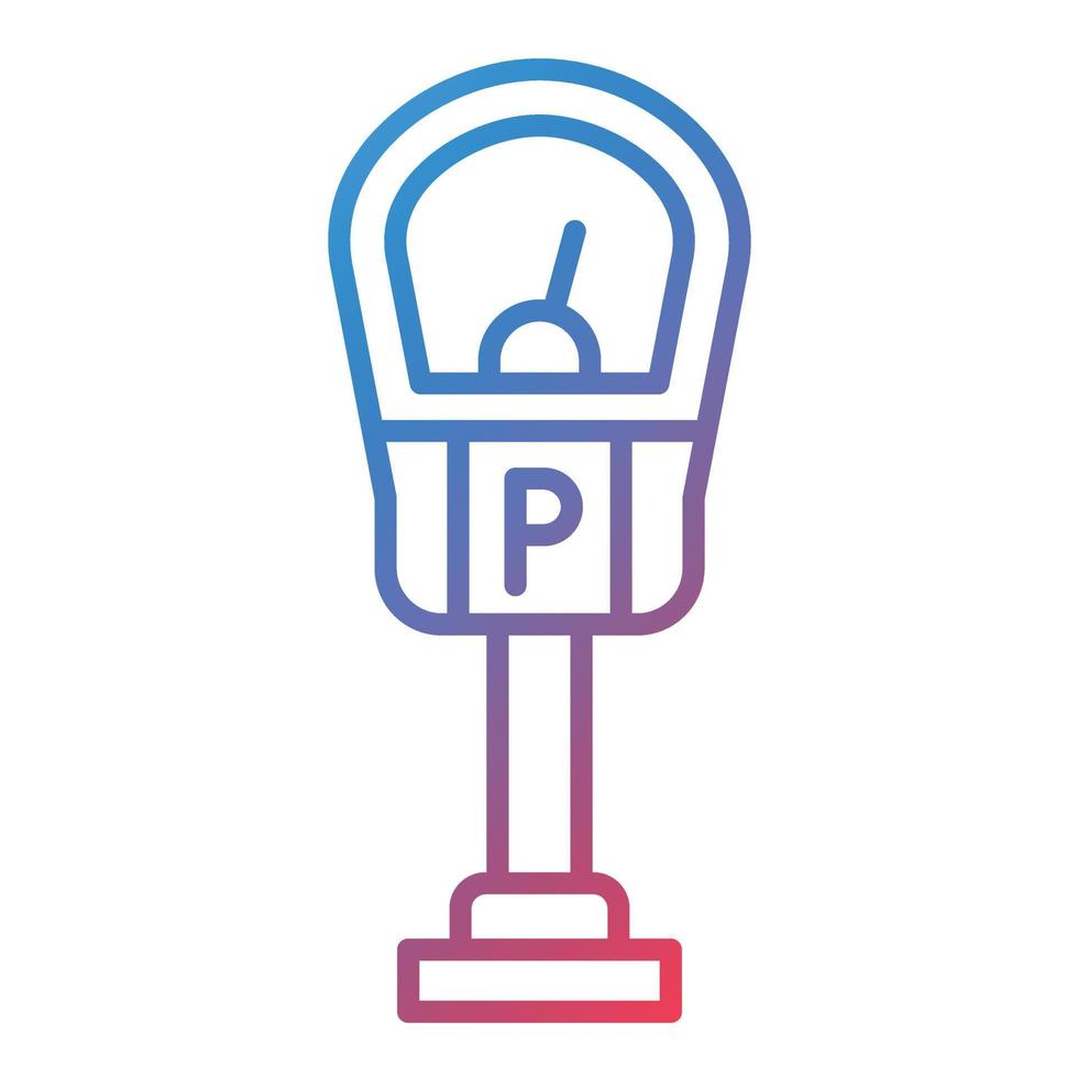 Parking Meter Line Gradient Icon vector
