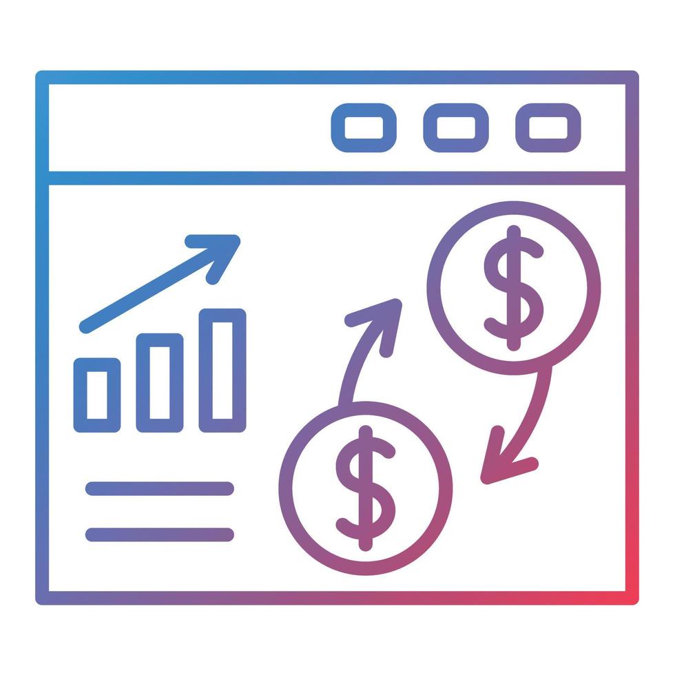 Money Flow Line Gradient Icon vector