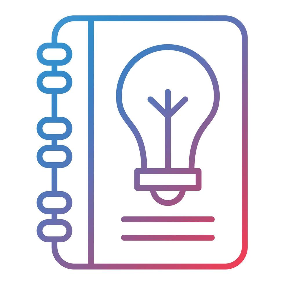 Sketch Book Line Gradient Icon vector