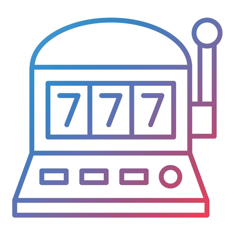 Slot Machine Line Gradient Icon vector