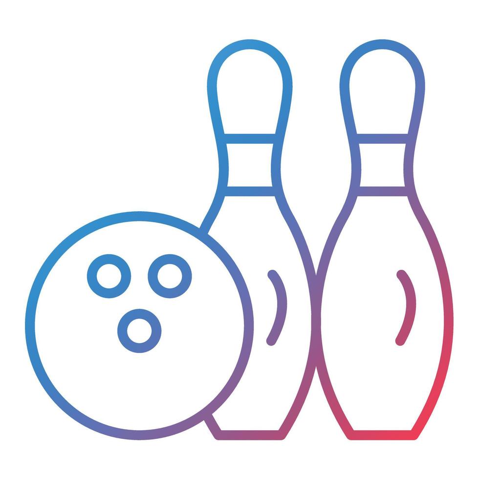 Bowling Line Gradient Icon vector