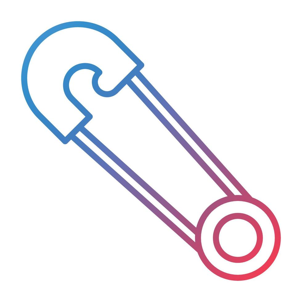 Safety Pin Line Gradient Icon vector