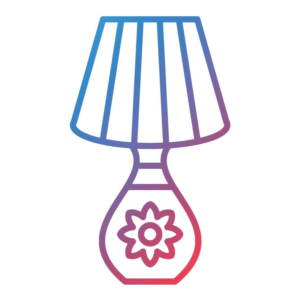 Table Lamp Line Gradient Icon vector