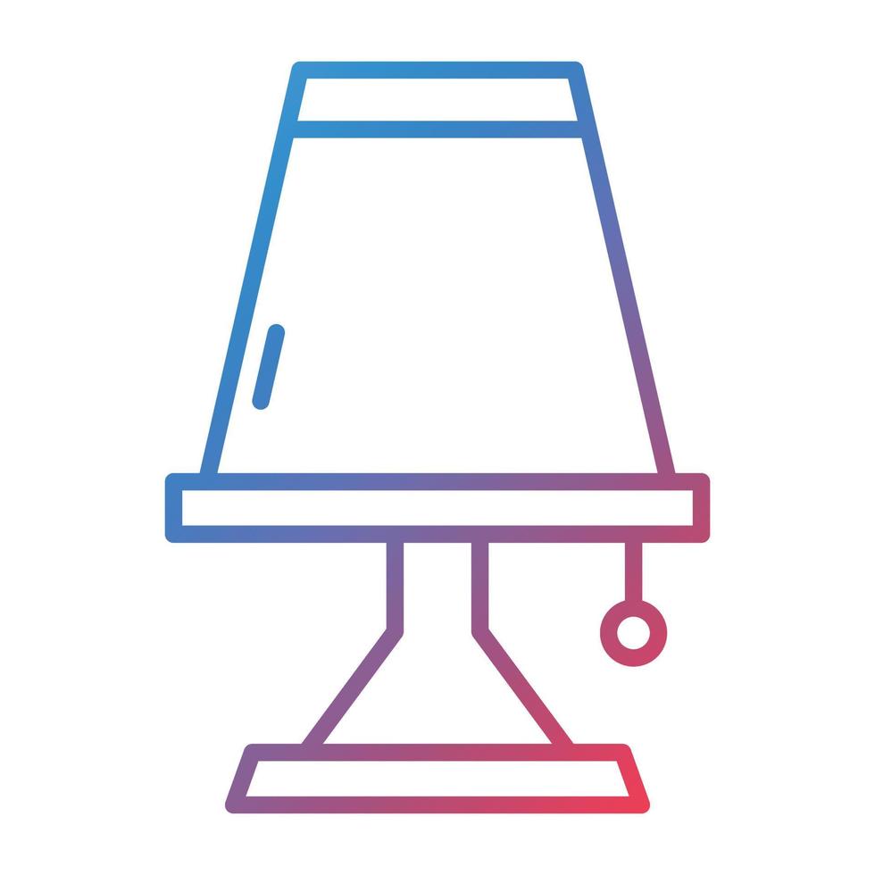 icono de gradiente de línea de lámpara de escritorio vector
