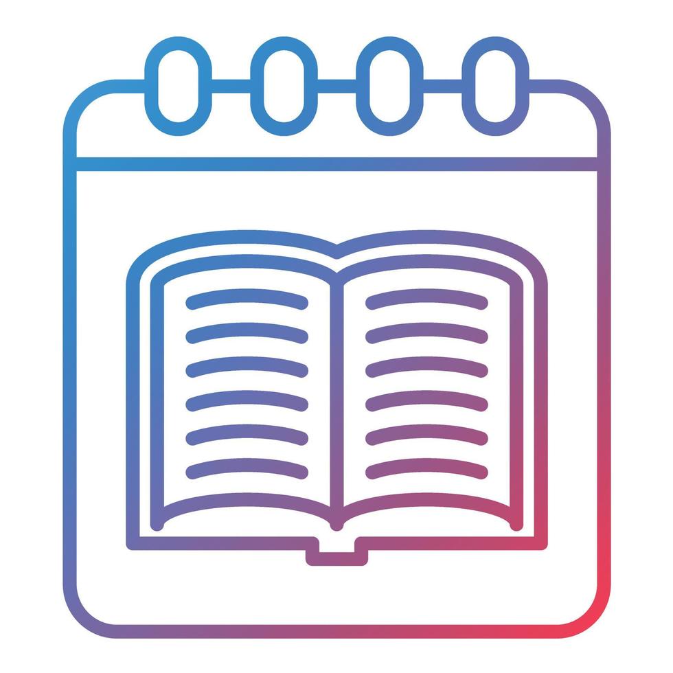 Library Calendar Line Gradient Icon vector