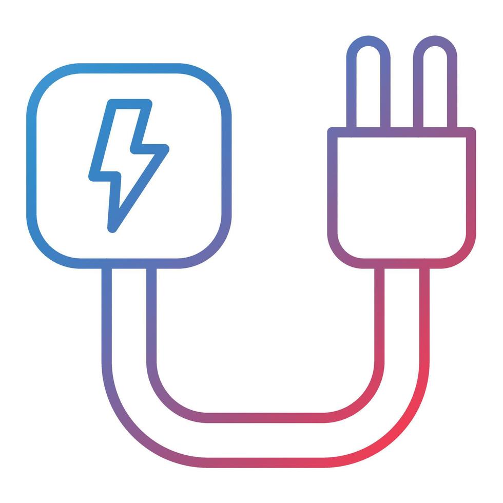 icono de gradiente de línea de electricidad vector