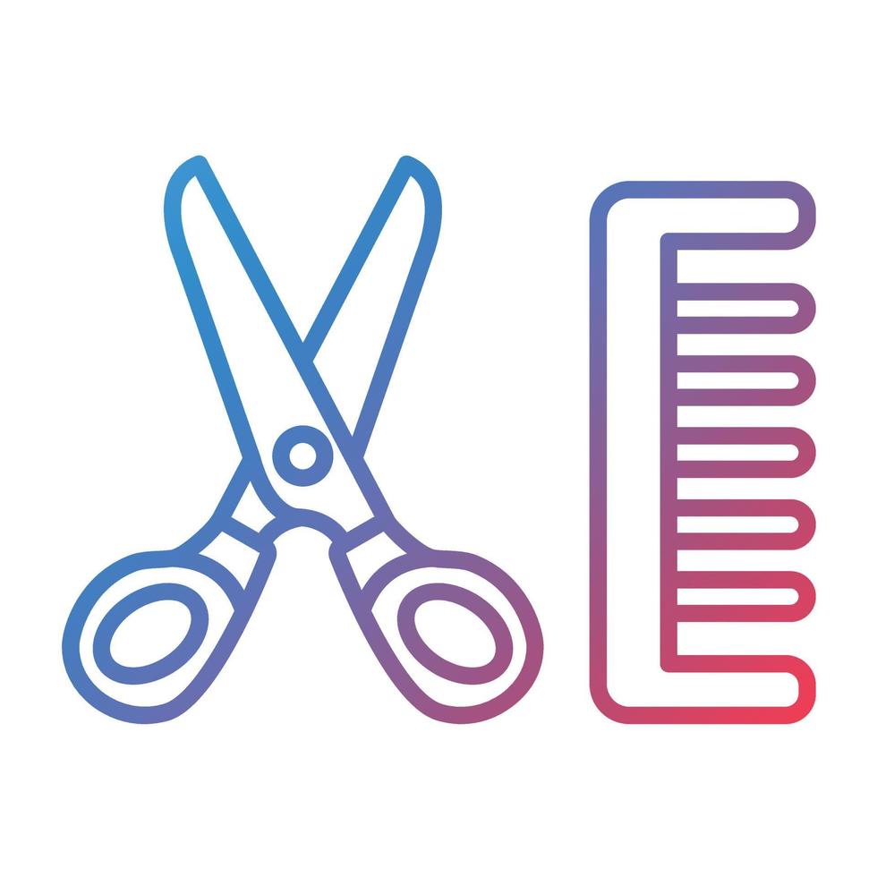 Barber Line Gradient Icon vector