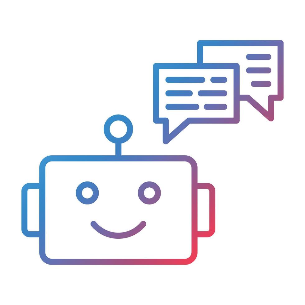 Chat Bot Line Gradient Icon vector
