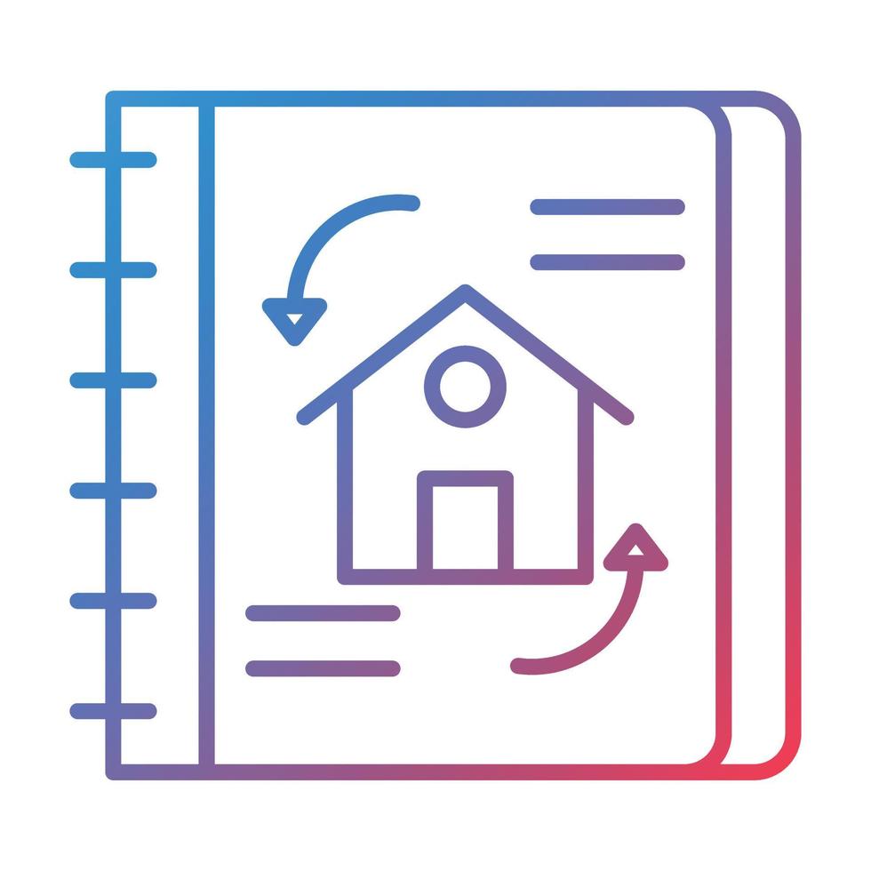 Engineering Sketch Line Gradient Icon vector