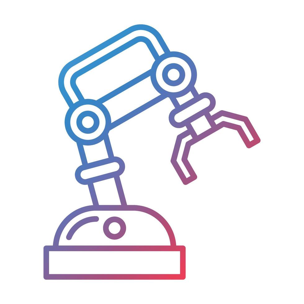 Robotic Arm Line Gradient Icon vector