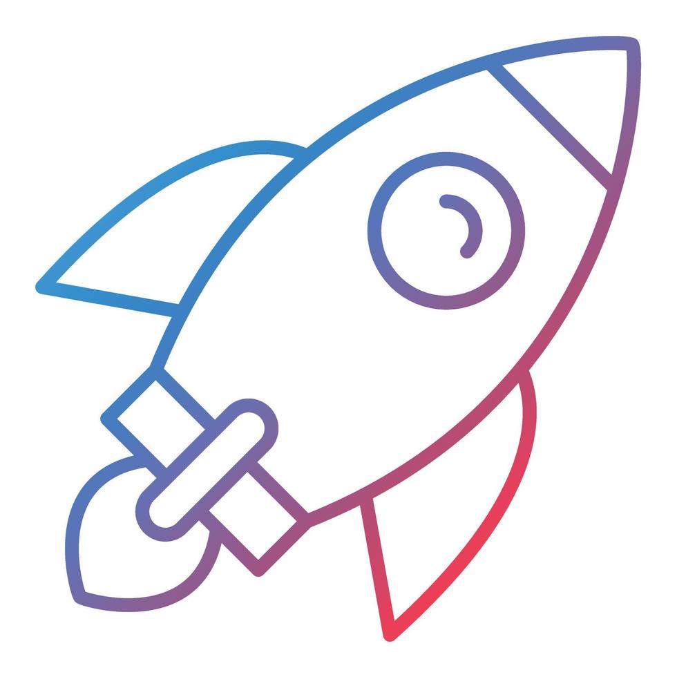 Rocket Line Gradient Icon vector