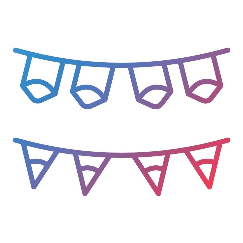Bunting Line Gradient Icon vector