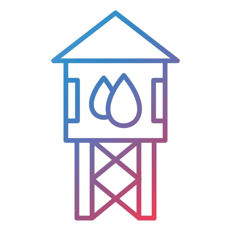 Water Tower Line Gradient Icon vector