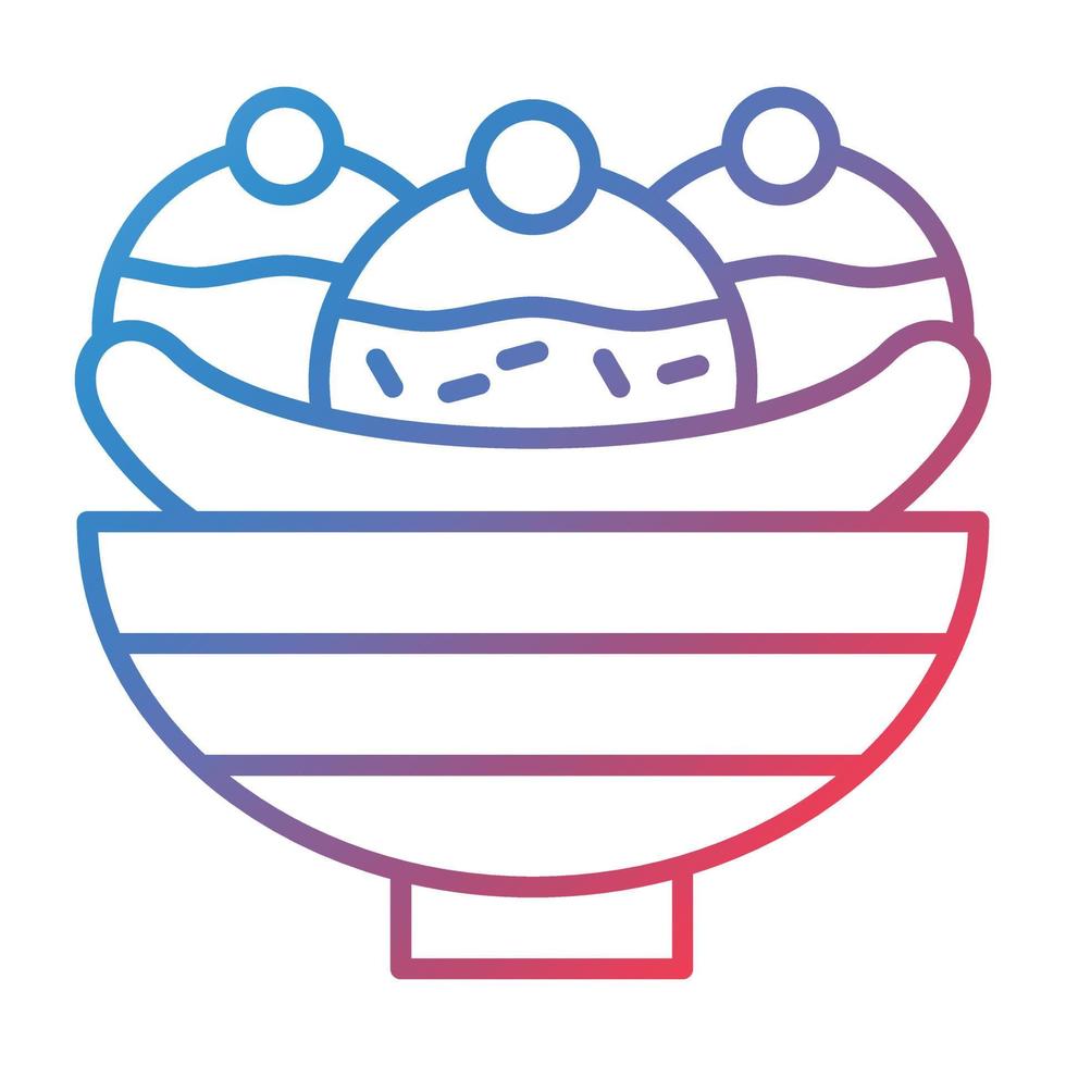 Banana Split Line Gradient Icon vector
